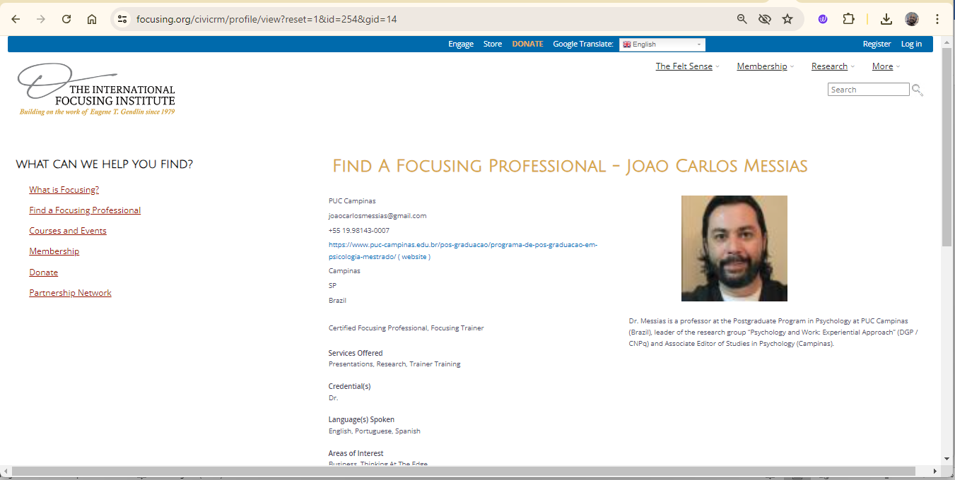 Foco Brasil - Psicoterapia online funciona? | The international Focusing Institute