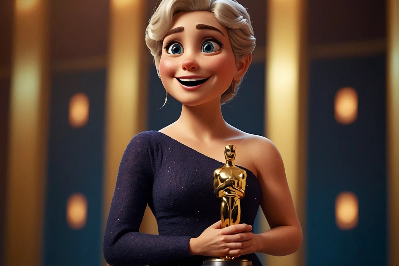 Critica - Imagem de uma mulher recebendo o Oscar