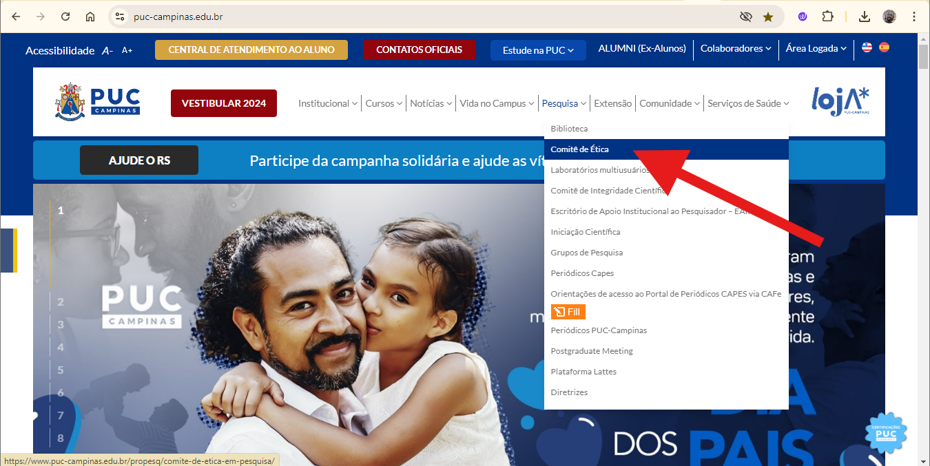 Foco Brasil - Site da PUC campinas