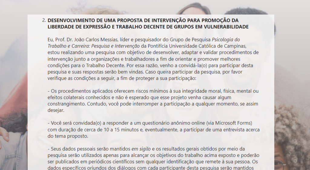 Pesquisa - Liberdade de Expressão e Trabalho Decente